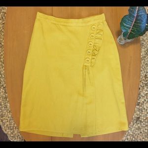Anthropologie Mustard Yellow Pencil Skirt